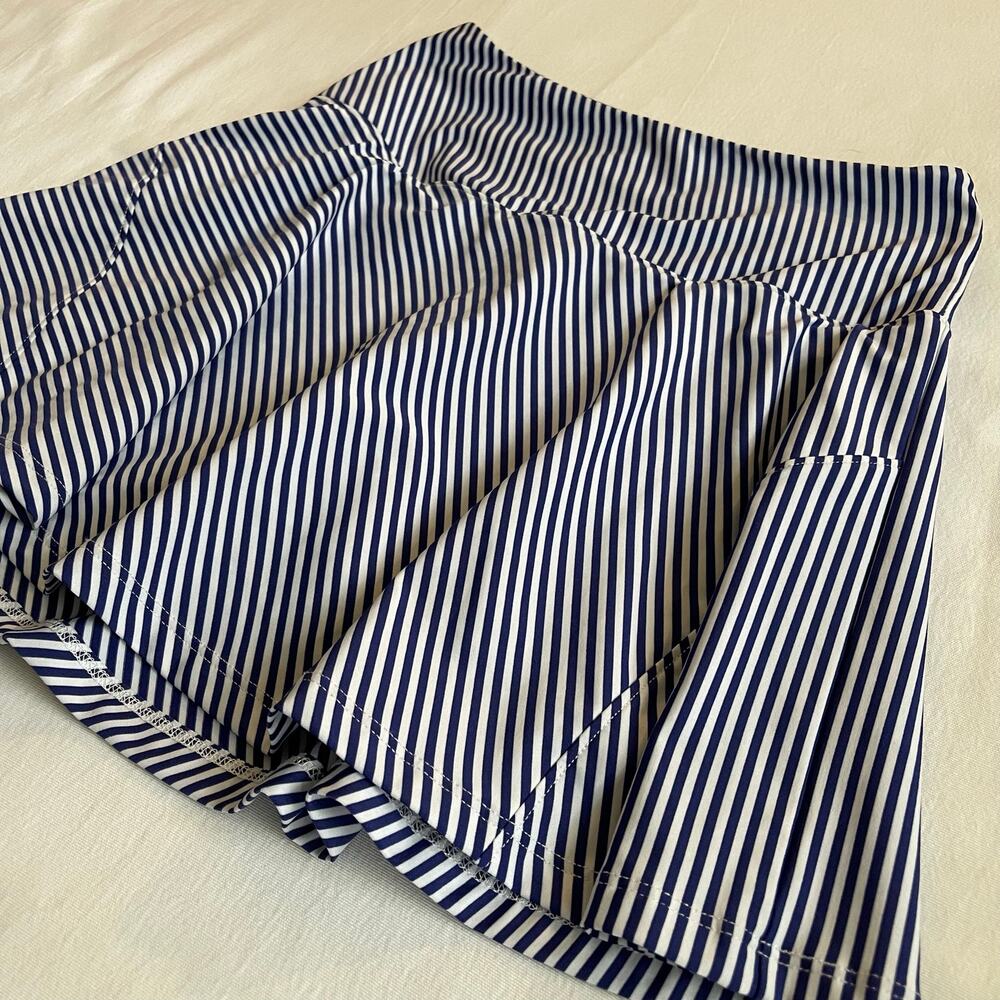 Duffield Lane XS Navy Striped Athletic Skort Tennis Golf Skirt Built-In Shorts